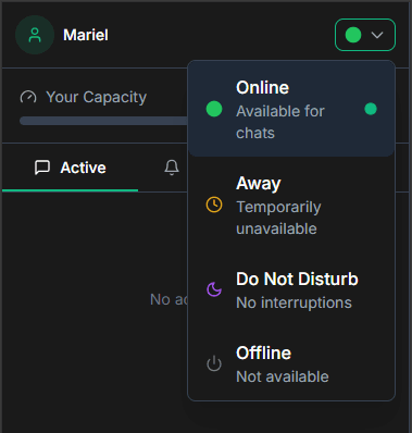 agent work status settings