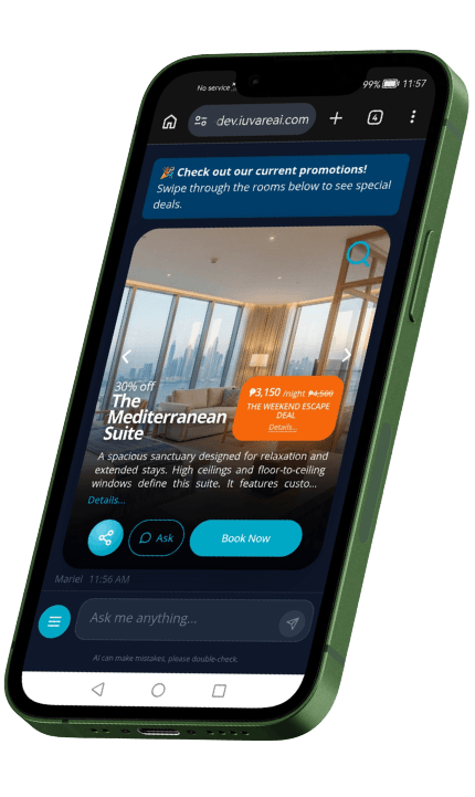 Stayfront branded booking flow on mobile device